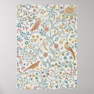 Poster William Morris - Owl and Berries Wallpaper