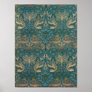 Poster William Morris Peacock et Dragon Textile Design