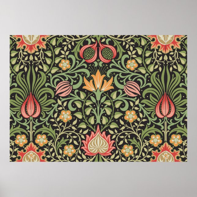 Poster William Morris Persian Floral Antique (Devant)