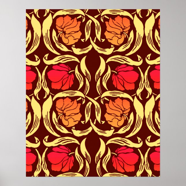Poster William Morris Pimpernel, Rust Orange et Brown (Devant)