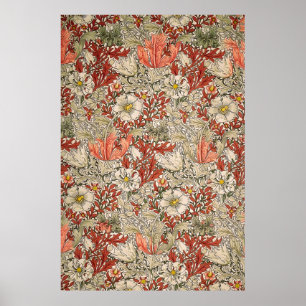 Poster William Morris Spring Compton Fleur Vintage Rouge