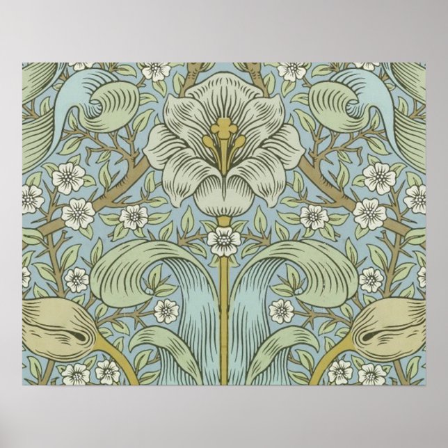 Poster William Morris Spring Thicket : Floral antique (Devant)