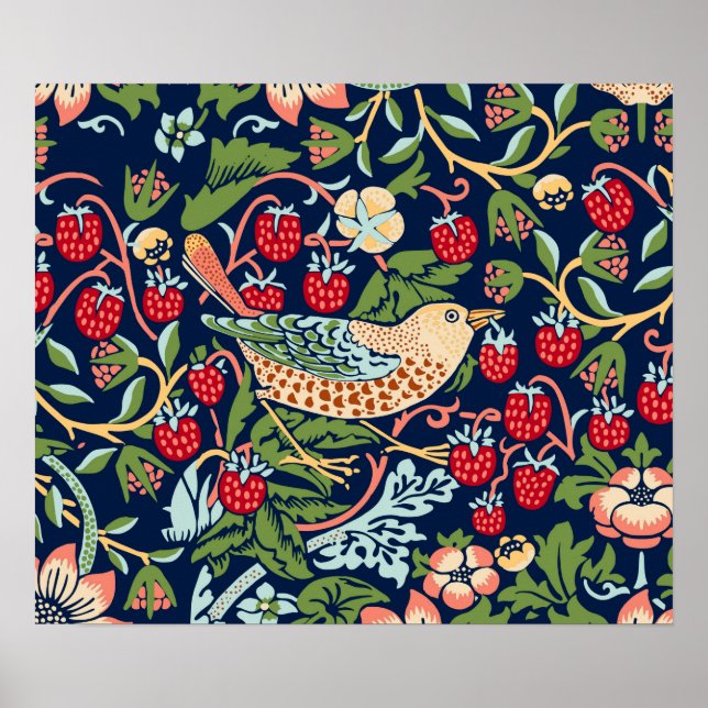 Poster William Morris Strawberry Thief (Devant)