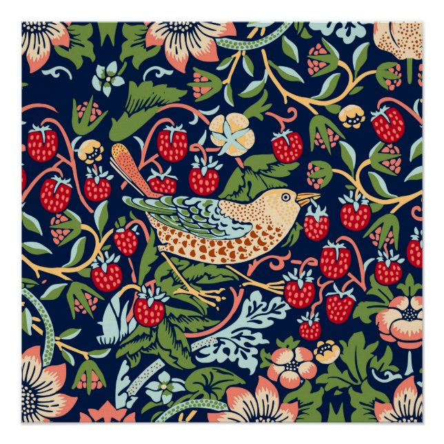 Poster William Morris Strawberry Thief (Devant)