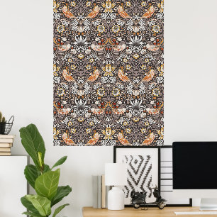Poster William Morris Strawberry Thief Charbon de bois Oc