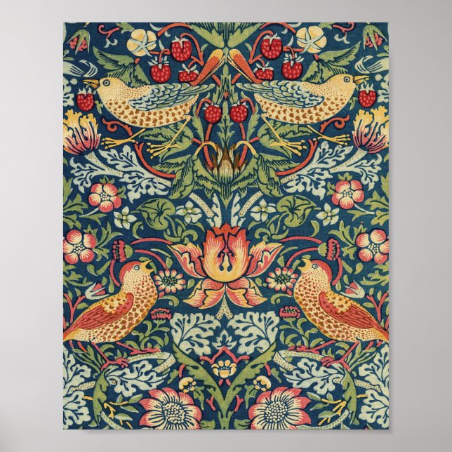 Poster William Morris Strawberry Thief Version restaurée (Devant)
