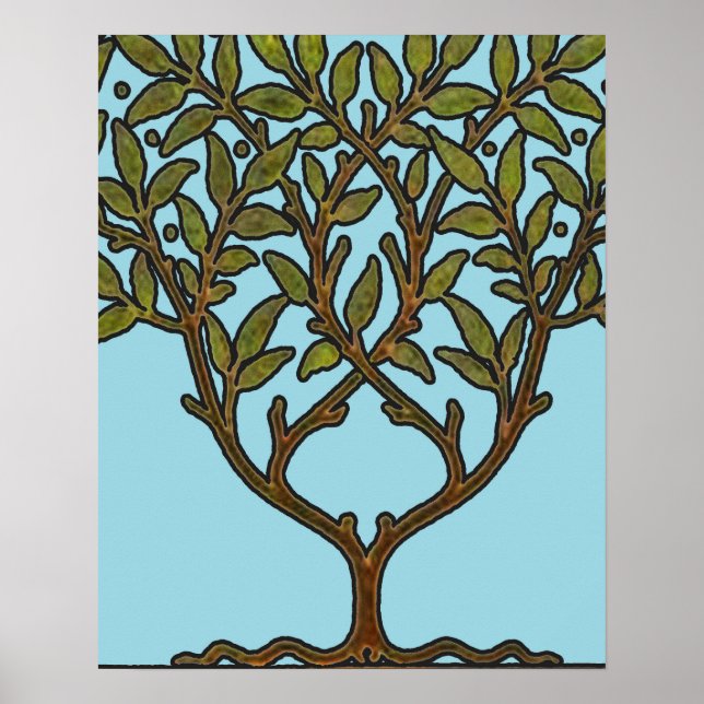 Poster William Morris Tree Frieze Fond d'écran floral (Devant)