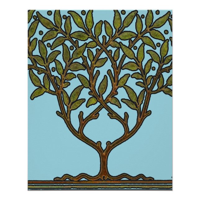 Poster William Morris Tree Frieze Fond d'écran floral (Devant)