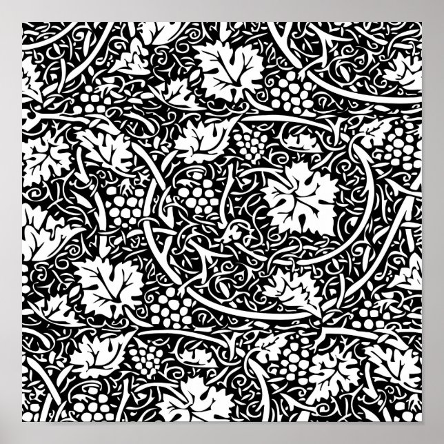 Poster William Morris Vin de raisin noir blanc (Devant)