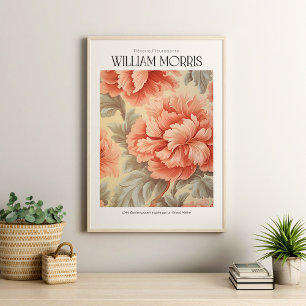 Poster William Morris Vintage Fleurs Roses Roses Fluides