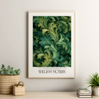 William Morris Vintage Green Feuilles Botanique