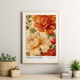 Poster William Morris Vintage Terracotta Sage Peonies