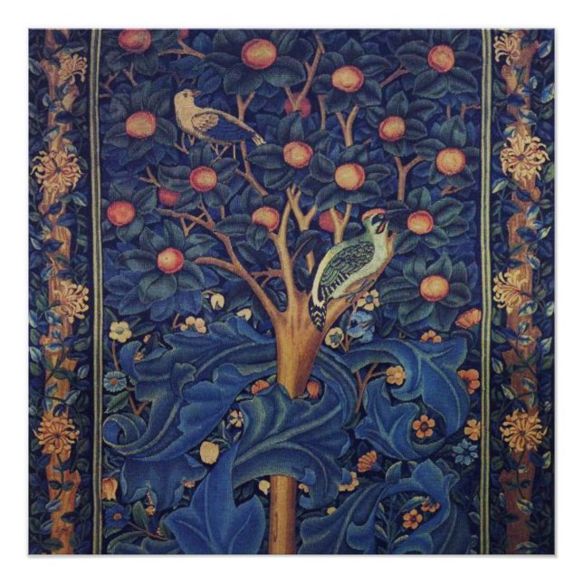 Poster William Morris Woodpecker Tapestry Arts & Artisana (Devant)
