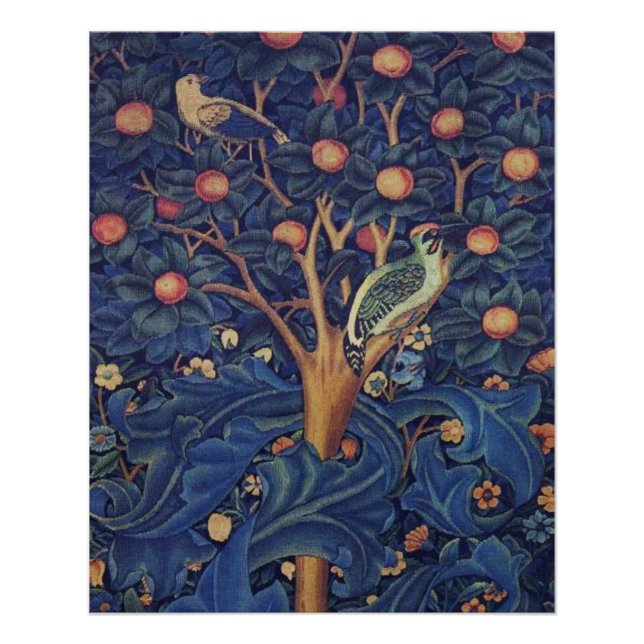 Poster William Morris Woodpecker Tapestry Arts & Artisana (Devant)
