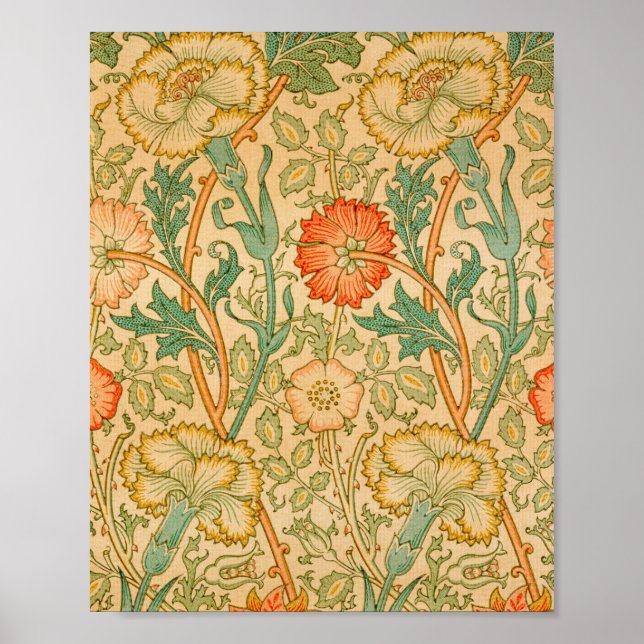 Poster William Morris's Pink et Rose célèbre motif (Devant)