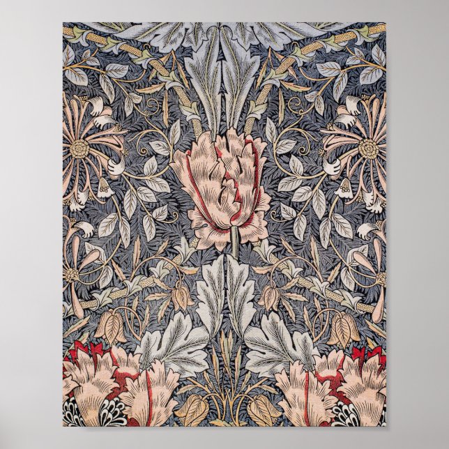 Poster William Morris's Printed Linen Honeysuckle célèbre (Devant)