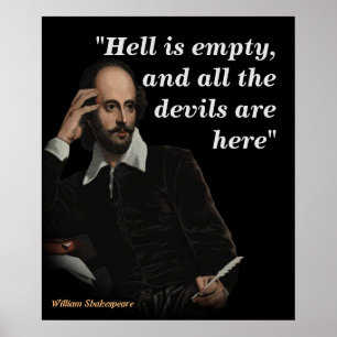 Poster William Shakespeare Citation Sur L'Enfer Et Les Di