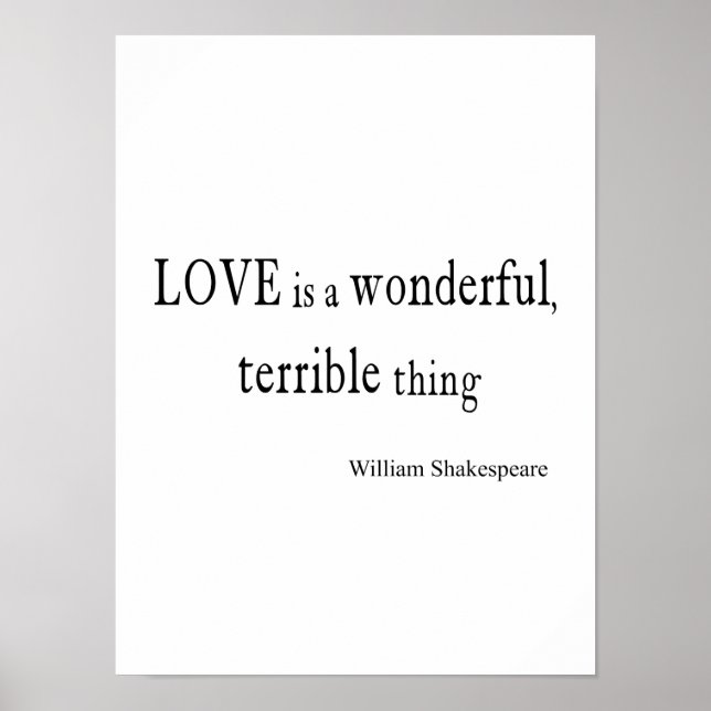 Poster William Shakespeare L'amour est merveilleux et ter (Devant)