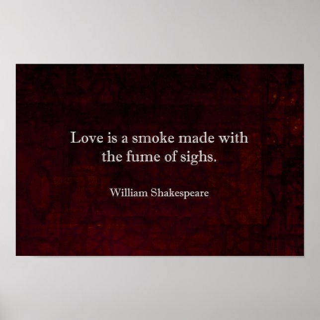 Poster William Shakespeare Romeo et Juliet LOVE Citation (Devant)