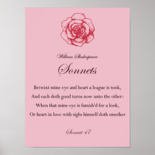Poster William Shakespeare Sonnets quotation