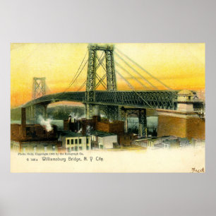 Poster Williamsburg Bridge, New York City, cru 1905