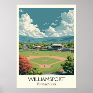 Poster Williamsport PA Vintage Baseball Field Art