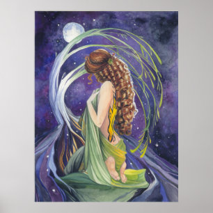 Poster Willow, la lune et l'affiche de nuit