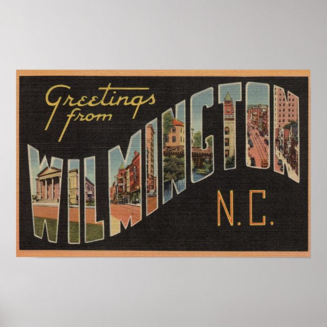 Poster Wilmington, Caroline du Nord - Scènes de grandes l (Devant)