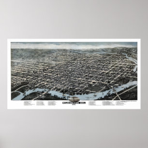 Poster Wilmington, DE Carte panoramique - 1874