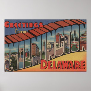 Poster Wilmington, Delaware - grandes scènes de lettre