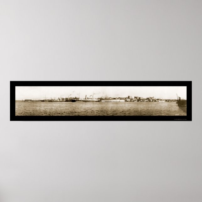 Poster Wilmington NC Water Photo 1918 (Devant)
