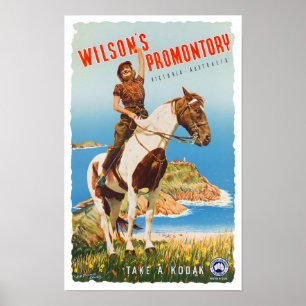Poster Wilson's promontory Australia vintage travel