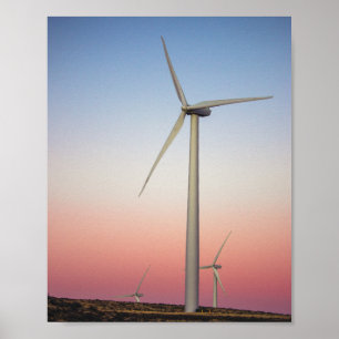 Poster Wind Farm Wind Energy at Dusk