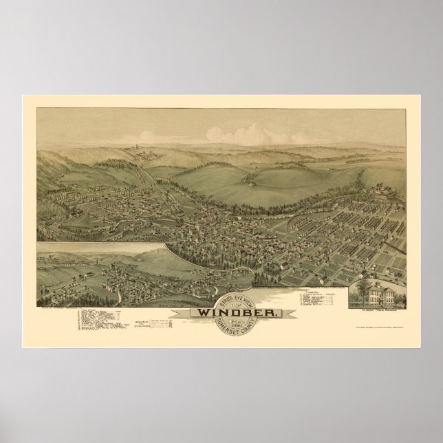 Poster Windber, PA Carte panoramique - 1900 (Devant)