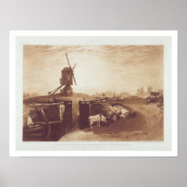 Poster Windmill and Lock, gravé par William Say (1768-1) (Devant)