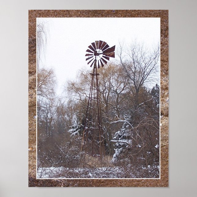 Poster Windmill hiver - Mat (Devant)
