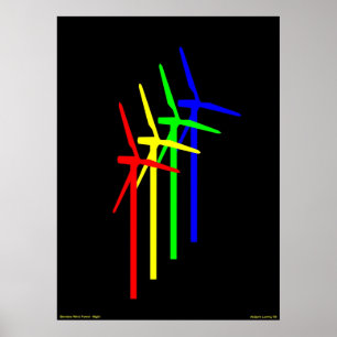 Poster Windmill Night - Siemens Wind Power