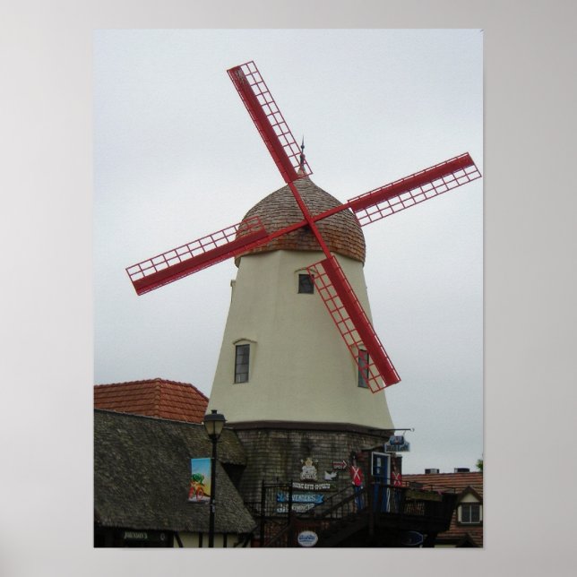 Poster Windmill Solvang (Devant)