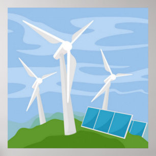 Poster Windmills et cellules solaires