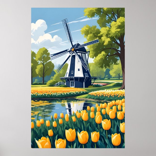 Poster Windmills Pays-Bas (Devant)