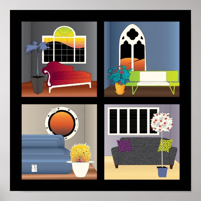 Poster Windows - Bordure noire (Devant)