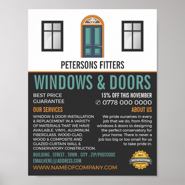 Poster Windows & Portes, Fenêtre & Porte de la société (Devant)