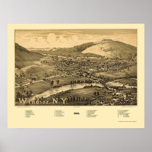 Poster Windsor, NY Panoramic Map - 1887