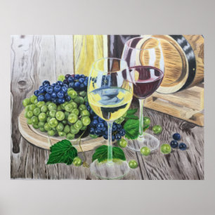 Poster Wine and Grapes