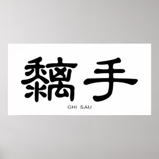 Poster Wing Chun Chi Sau Chine Calligraphie