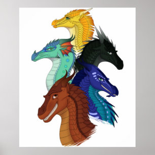 Poster Wings fire Dragon principaux personnages classique