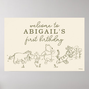 Poster Winnie l'arche d'anniversaire en bois de 30 hectar