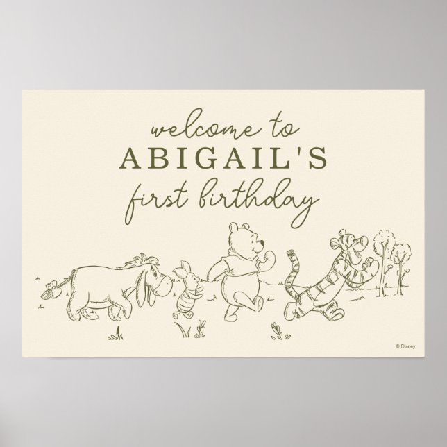 Poster Winnie l'arche d'anniversaire en bois de 30 hectar (Devant)