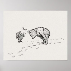 Poster Winnie le croquis de l'ourson