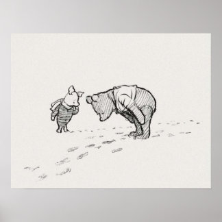 Poster Winnie le croquis de l'ourson
